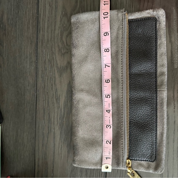 GAP Gray and Gold Textured cow leather Clutch - Picture 11 of 12